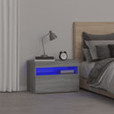 vidaXL Nachtkastje met LED-verlichting 60x35x40 cm bewerkt hout wit