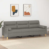 vidaXL Three-Seater Sofa with Cushions 210 cm Fabric Dark Grey