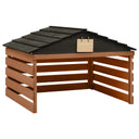vidaXL Overkapping voor grasmaaier 78x74x54 cm vurenhout zwart en wit