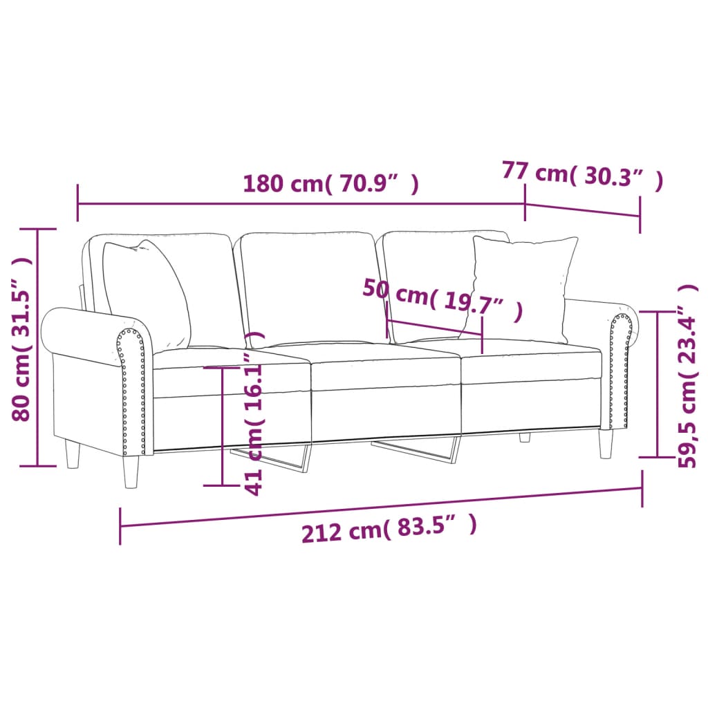 vidaXL Tweezitsbank met kussens 120 cm fluweel lichtgrijs