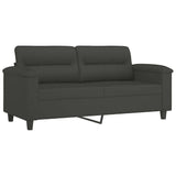 vidaXL Driezitsbank met kussens 210 cm microvezelstof donkergrijs