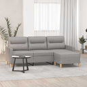 vidaXL Fauteuil met voetenbank 60 cm stof lichtgrijs