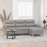 vidaXL Fauteuil met voetenbank 60 cm stof lichtgrijs