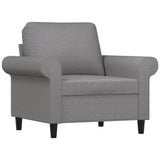 vidaXL Fauteuil met voetenbank 60 cm stof lichtgrijs