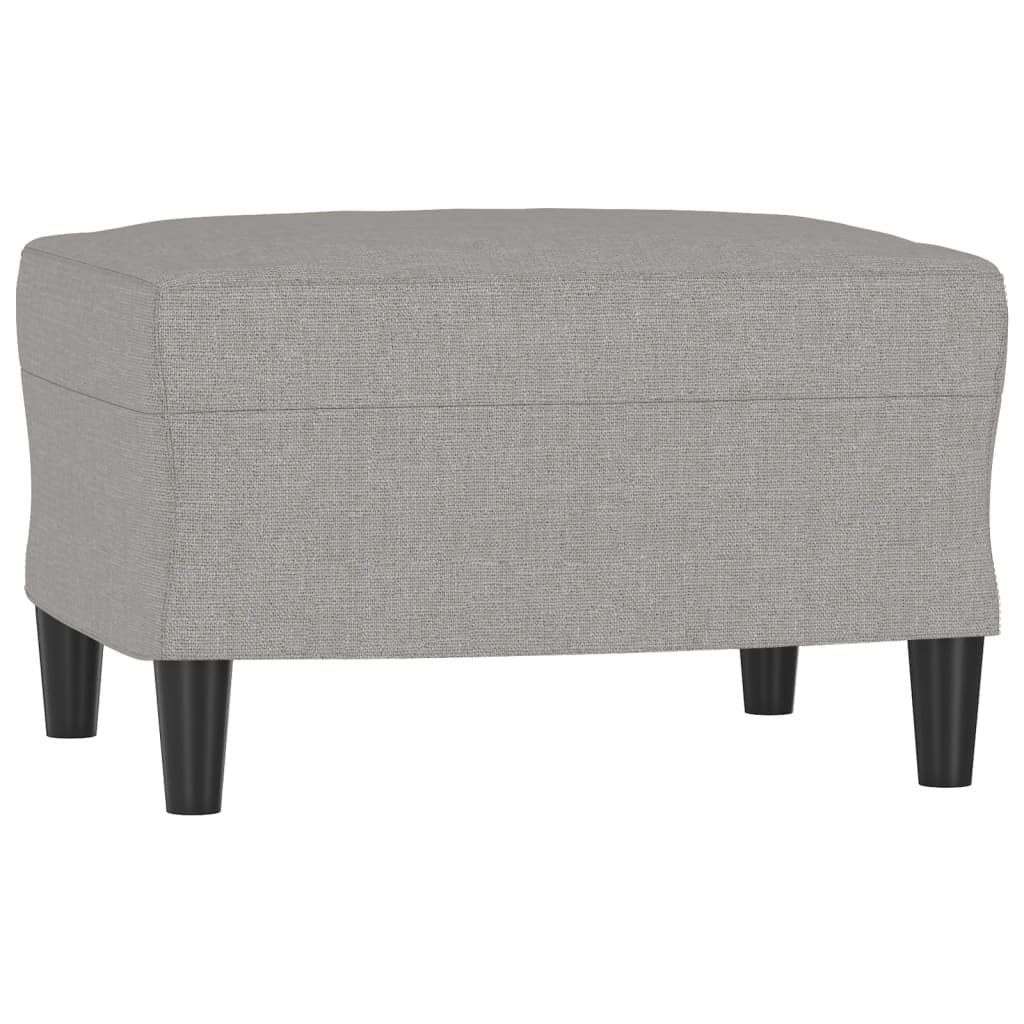vidaXL Fauteuil met voetenbank 60 cm stof lichtgrijs