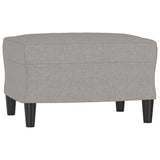 vidaXL Fauteuil met voetenbank 60 cm stof lichtgrijs