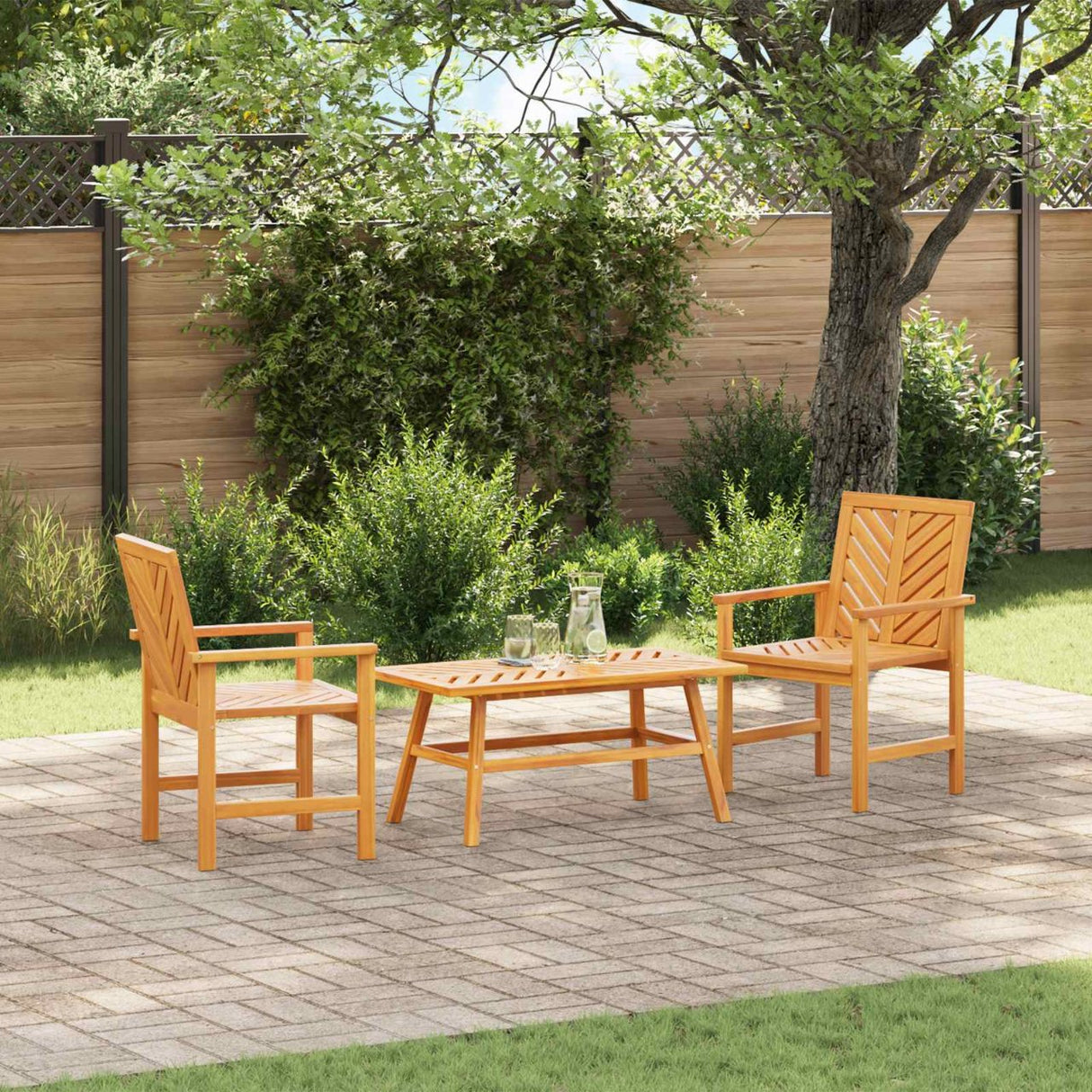 vidaXL Tuin loungeset 4 pcs Bruin Massief Acacia Hout