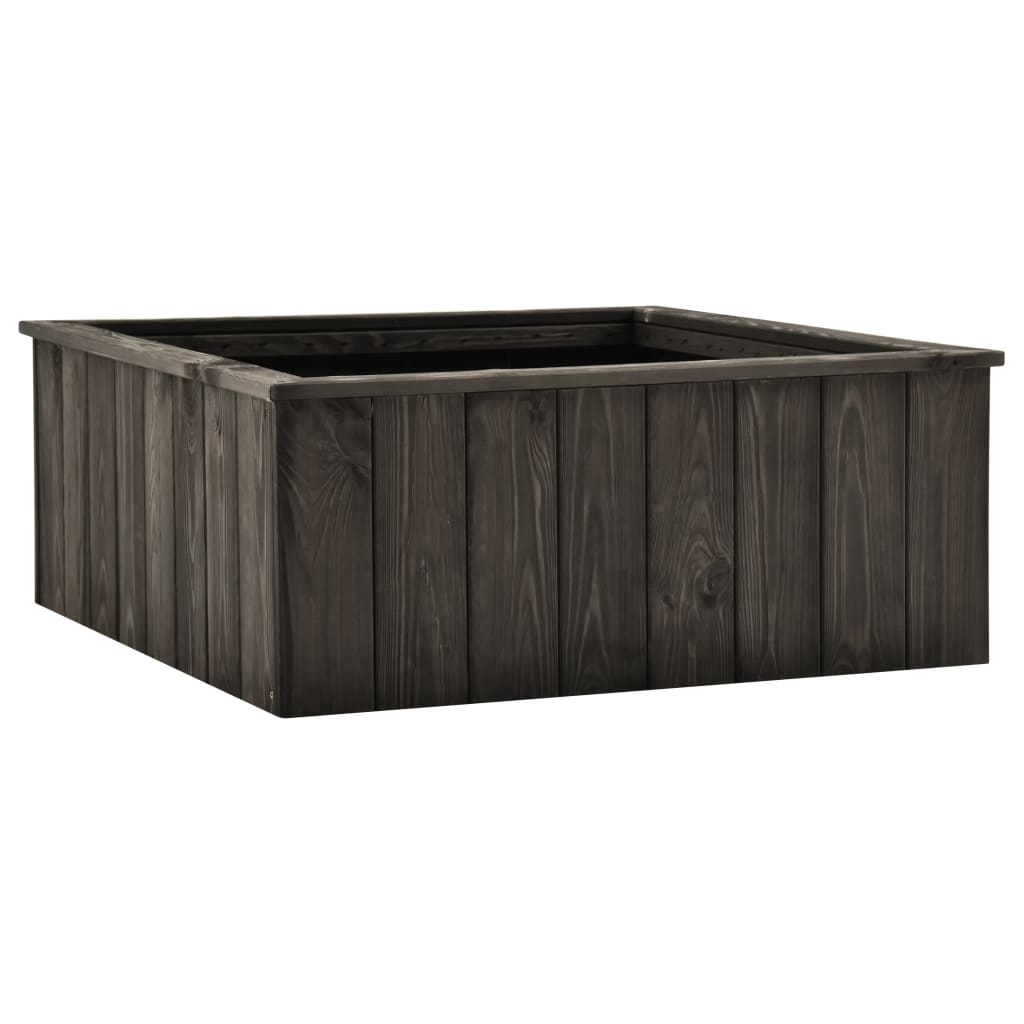vidaXL Plantenbak verhoogd 74x32x30 cm massief grenenhout grijs