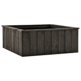 vidaXL Plantenbak verhoogd 74x32x30 cm massief grenenhout grijs