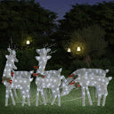 vidaXL Christmas Reindeer 6 pcs Warm White Mesh Gold