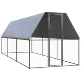 vidaXL Buitenhok voor kippen 2x4x2 m gegalvaniseerd staal