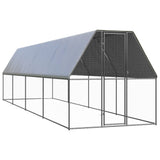 vidaXL Buitenhok voor kippen 2x4x2 m gegalvaniseerd staal