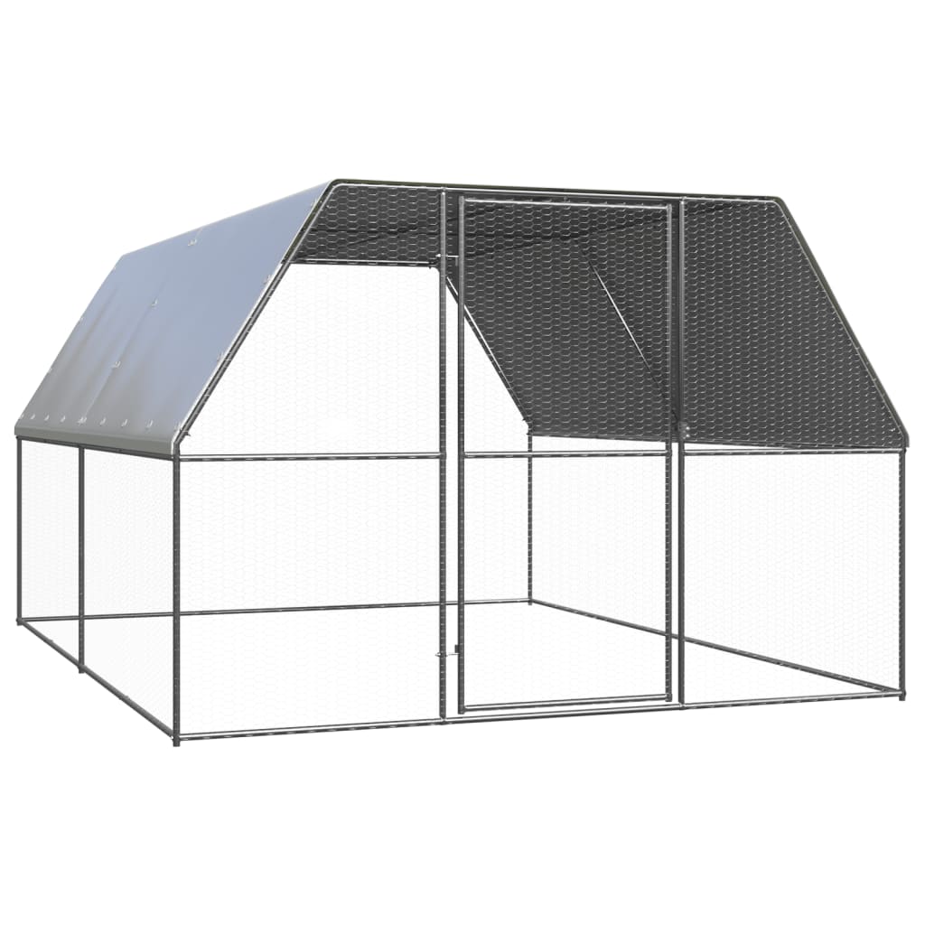 vidaXL Buitenhok voor kippen 2x4x2 m gegalvaniseerd staal