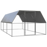 vidaXL Buitenhok voor kippen 2x4x2 m gegalvaniseerd staal