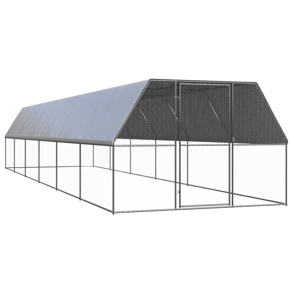 vidaXL Buitenhok voor kippen 2x4x2 m gegalvaniseerd staal
