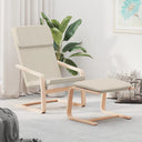 vidaXL Relaxstoel avec voetenbank stof crèmekleurig