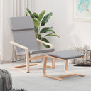 vidaXL Relaxstoel avec voetenbank stof crèmekleurig