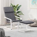 vidaXL Relaxstoel avec voetenbank stof crèmekleurig