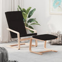 vidaXL Relaxstoel avec voetenbank stof crèmekleurig