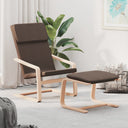 vidaXL Relaxstoel avec voetenbank stof crèmekleurig