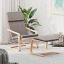 vidaXL Relaxstoel avec voetenbank stof crèmekleurig