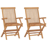 vidaXL Garden Chairs 4 pcs folding solid teakwood
