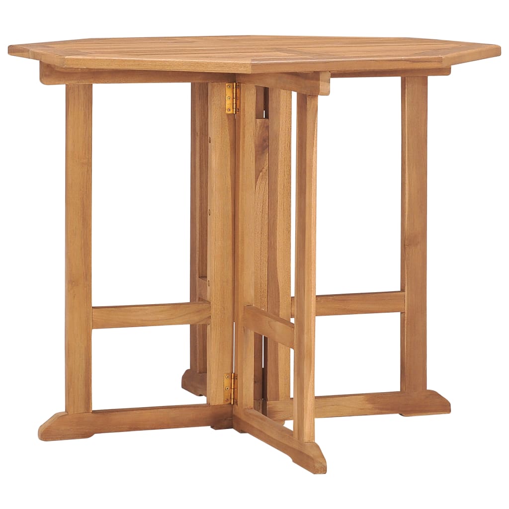 vidaXL Tuintafel inklapbaar Ø 90x75 cm massief teakhout
