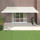 vidaXL Luifel uittrekbaar 3,5x2,5 m stof en aluminium blauw en wit