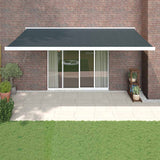 vidaXL Luifel uittrekbaar 3,5x2,5 m stof en aluminium blauw en wit