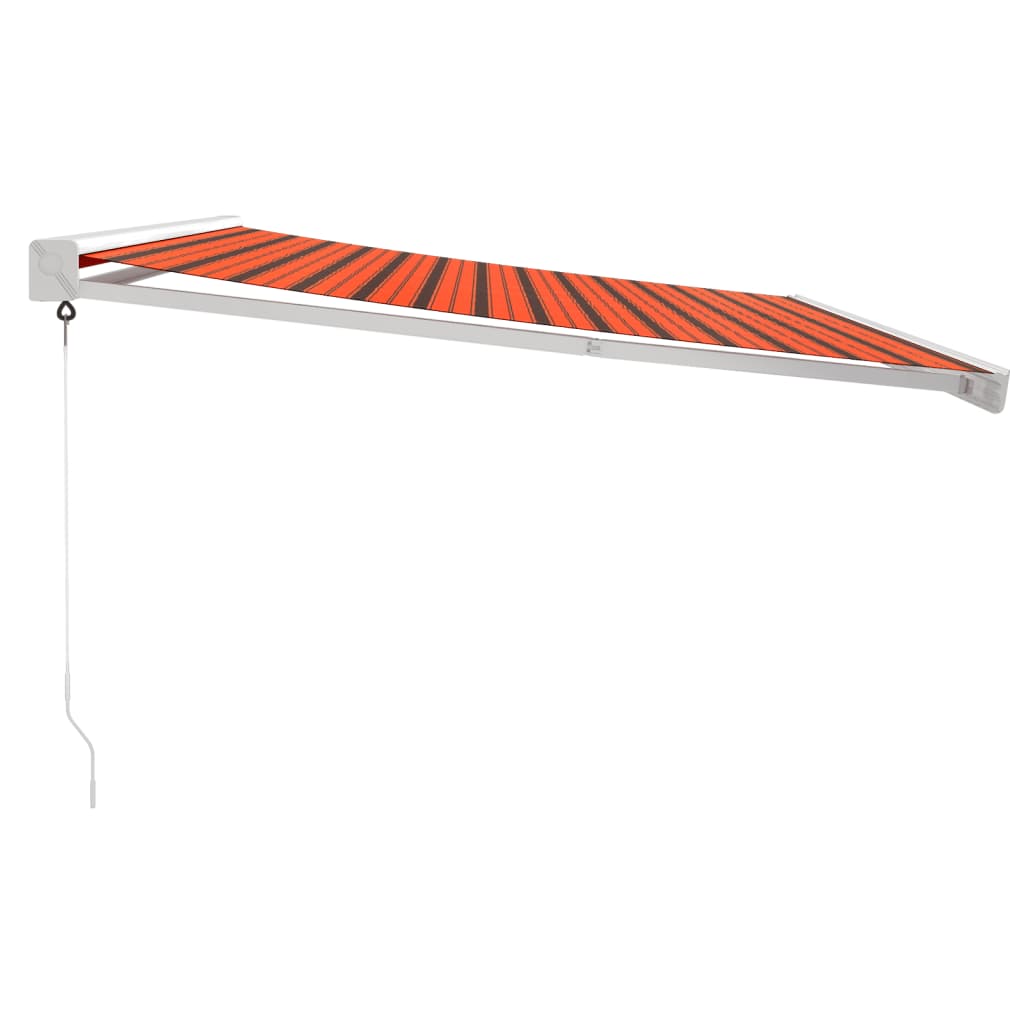 vidaXL Luifel uittrekbaar 3,5x2,5 m stof en aluminium blauw en wit