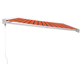 vidaXL Luifel uittrekbaar 3,5x2,5 m stof en aluminium blauw en wit