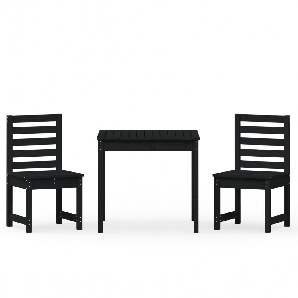 vidaXL 3-delige Bistroset massief grenenhout