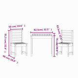 vidaXL 3-delige Bistroset massief grenenhout