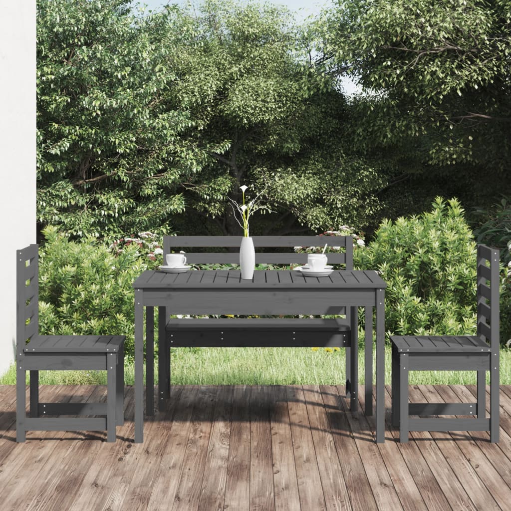 vidaXL 4-delige Tuinset massief teakhout