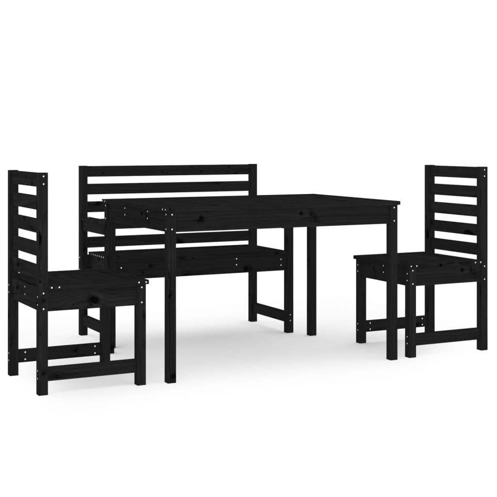 vidaXL 4-delige Tuinset massief teakhout