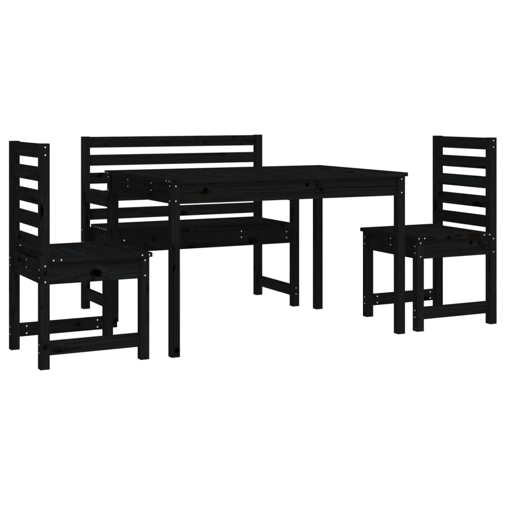vidaXL 4-delige Tuinset massief teakhout