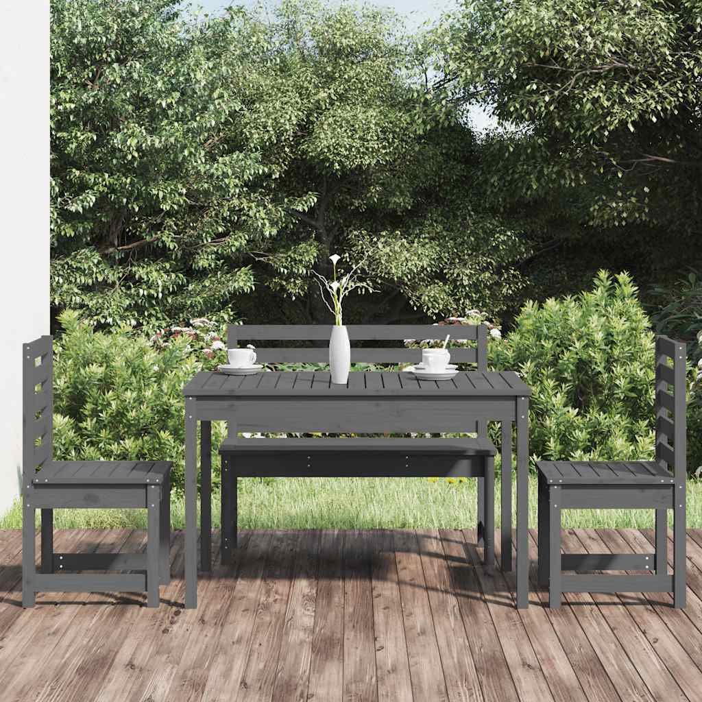 vidaXL 4-delige Tuinset massief teakhout