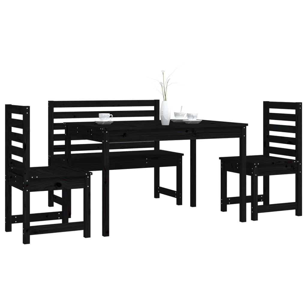 vidaXL 4-delige Tuinset massief teakhout