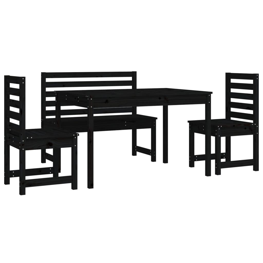 vidaXL 4-delige Tuinset massief teakhout