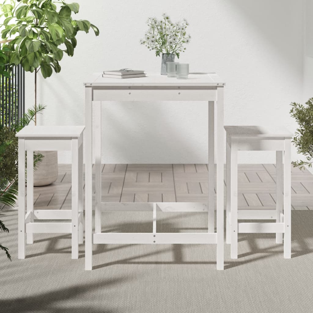 vidaXL 3-delige Tuinbarset massief grenenhout