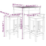 vidaXL 5-piece Garden Bar Set Solid Pine Wood White