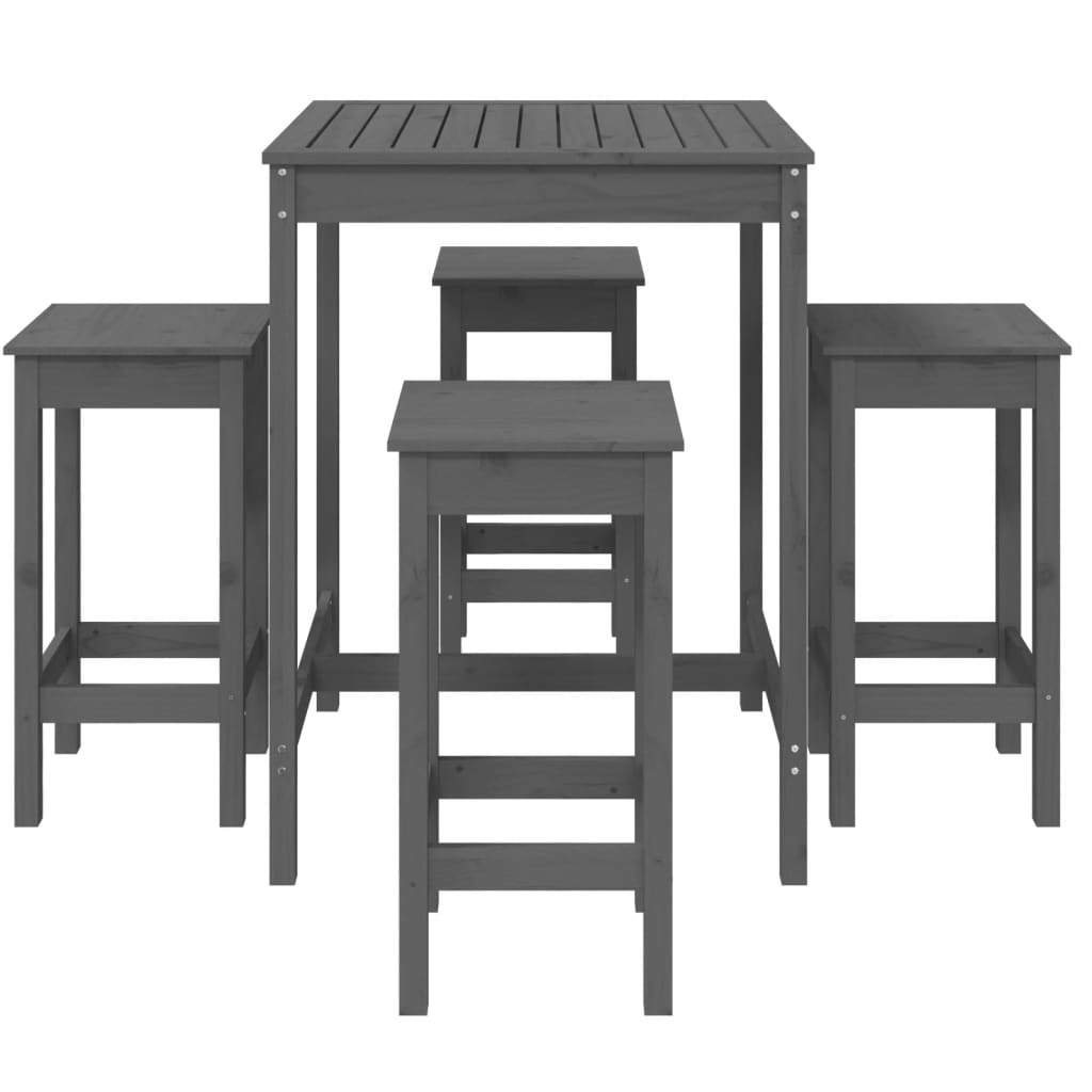 vidaXL 5-piece Garden Bar Set Solid Pine Wood White