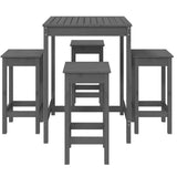 vidaXL 5-piece Garden Bar Set Solid Pine Wood White