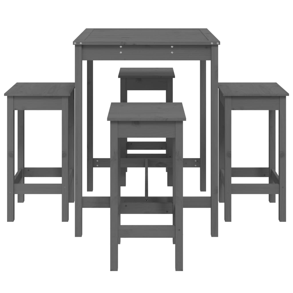 vidaXL 5-piece Garden Bar Set Solid Pine Wood White