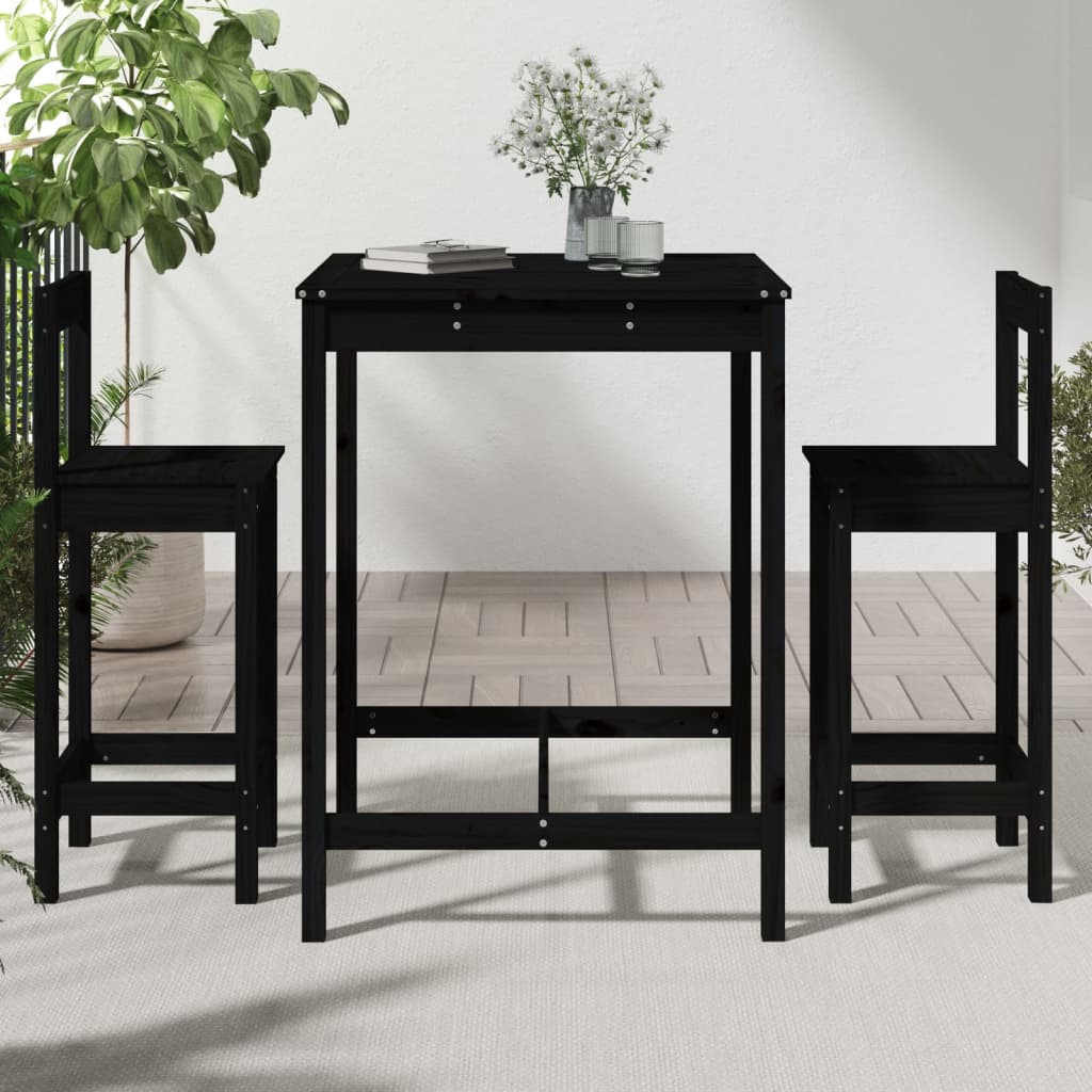 vidaXL 3-Piece Bar Set Solid Pine Wood