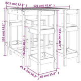 vidaXL 5-delige Barset massief grenenhout