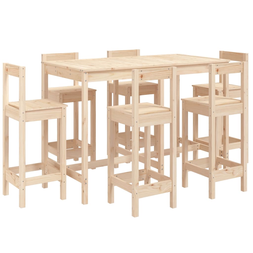 vidaXL 7-delige Barset massief grenenhout