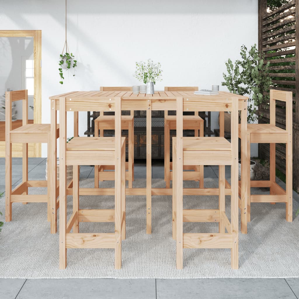 vidaXL 7-delige Barset massief grenenhout