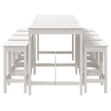 vidaXL 9-delige Tuinbarset massief grenenhout