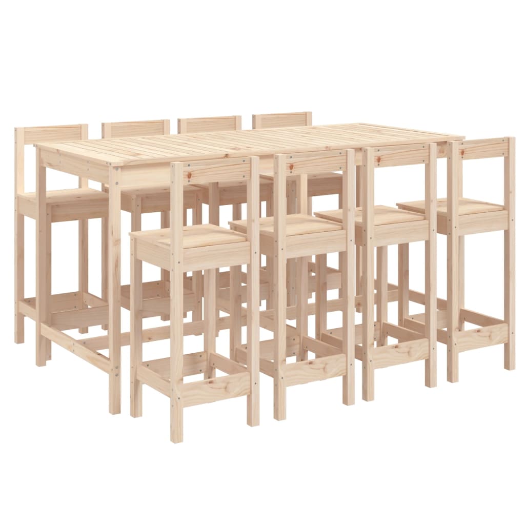vidaXL 9-piece Bar Set Solid Pinewood